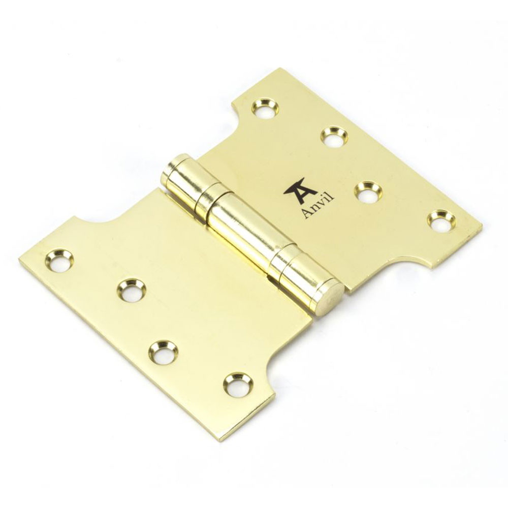 From the Anvil 4 Inch (102mm x 127mm) Parliament Hinge (Sold in Pairs) - Polished Brass